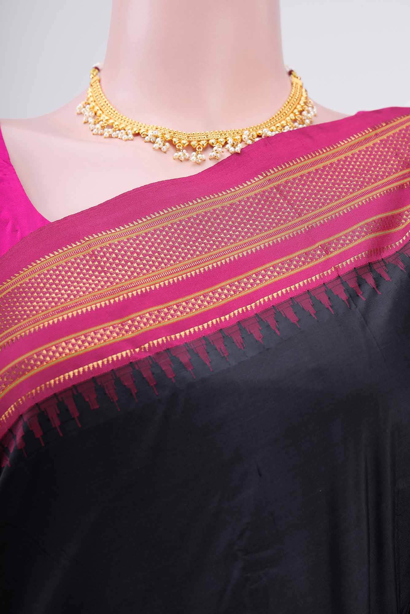 Black Blended Bangalore Silk - kadyal Saree