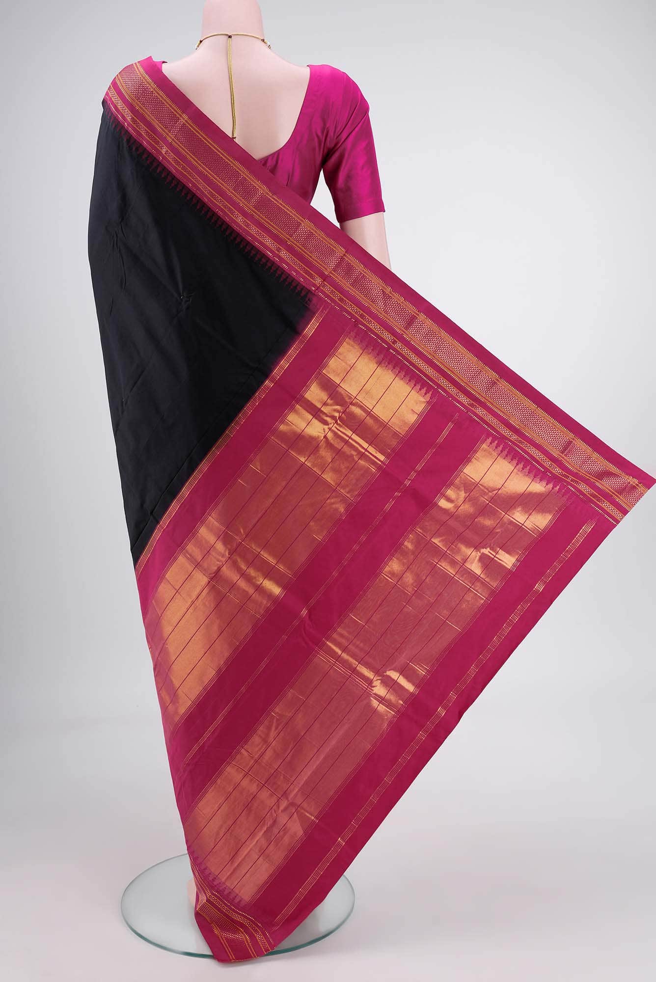 Black Blended Bangalore Silk - kadyal Saree
