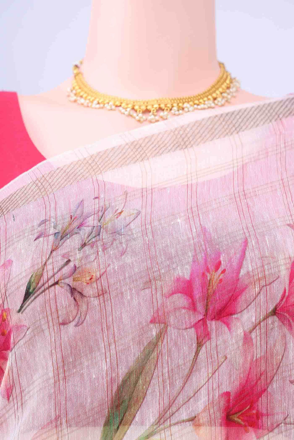 Off White Linen Saree