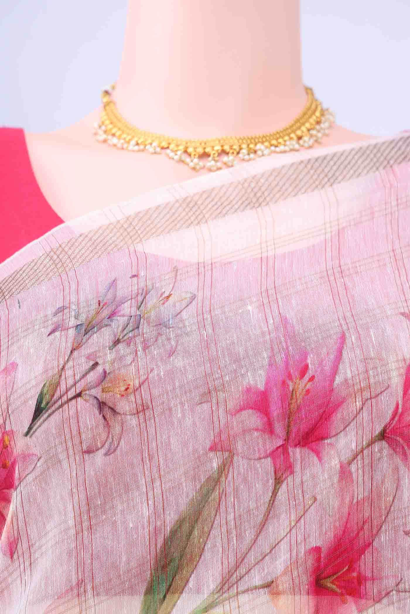 Off White Linen Saree