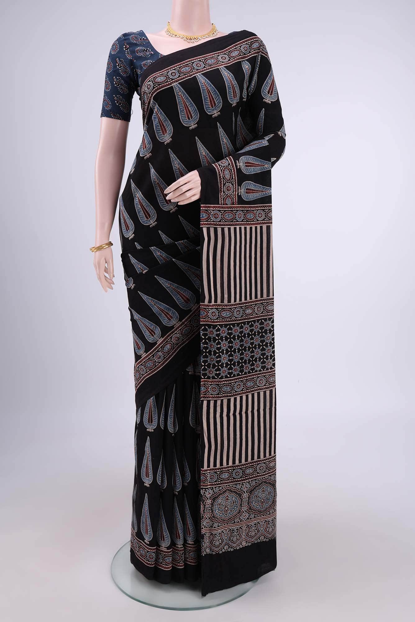 Black Cotton Saree