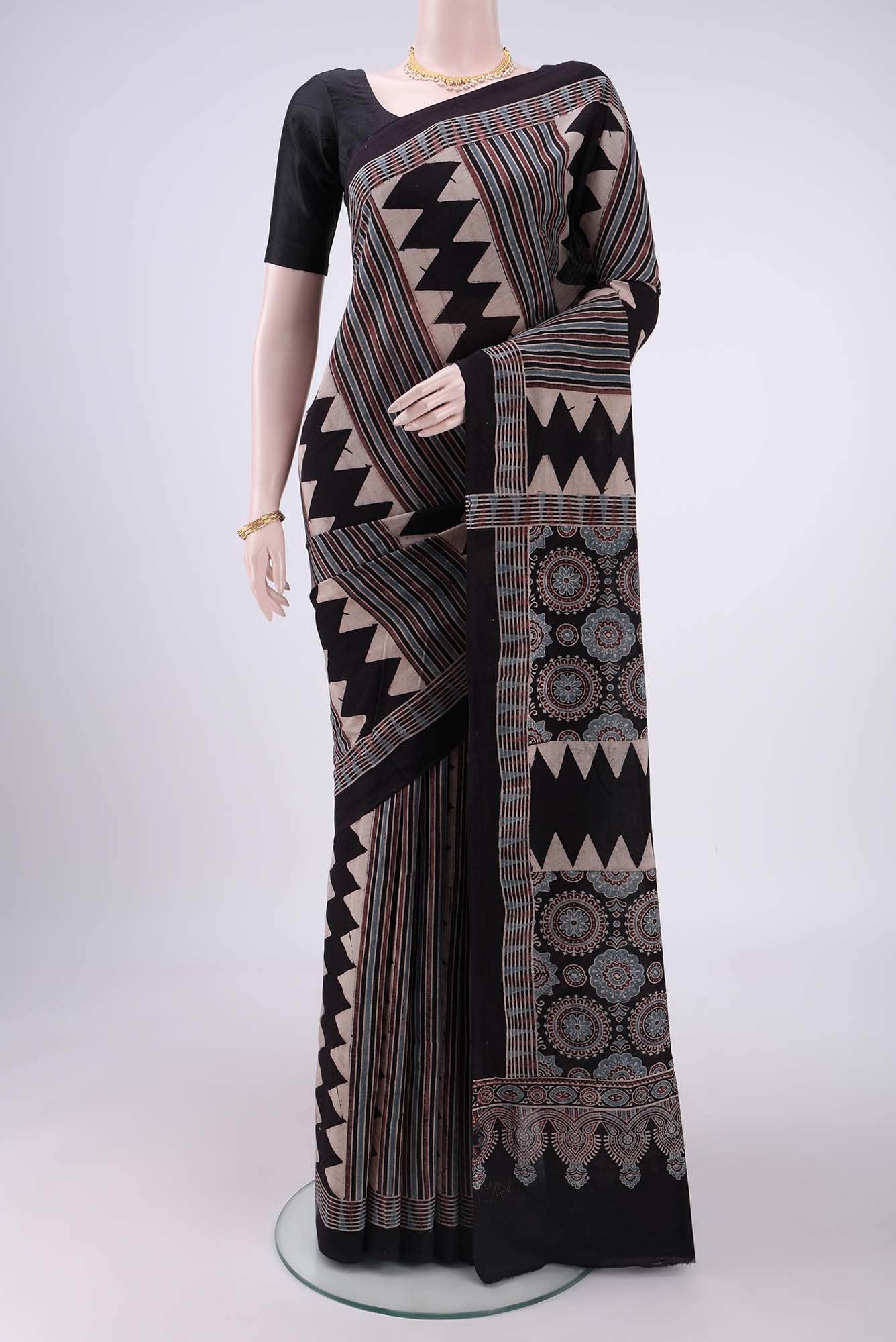 Black Cotton Saree