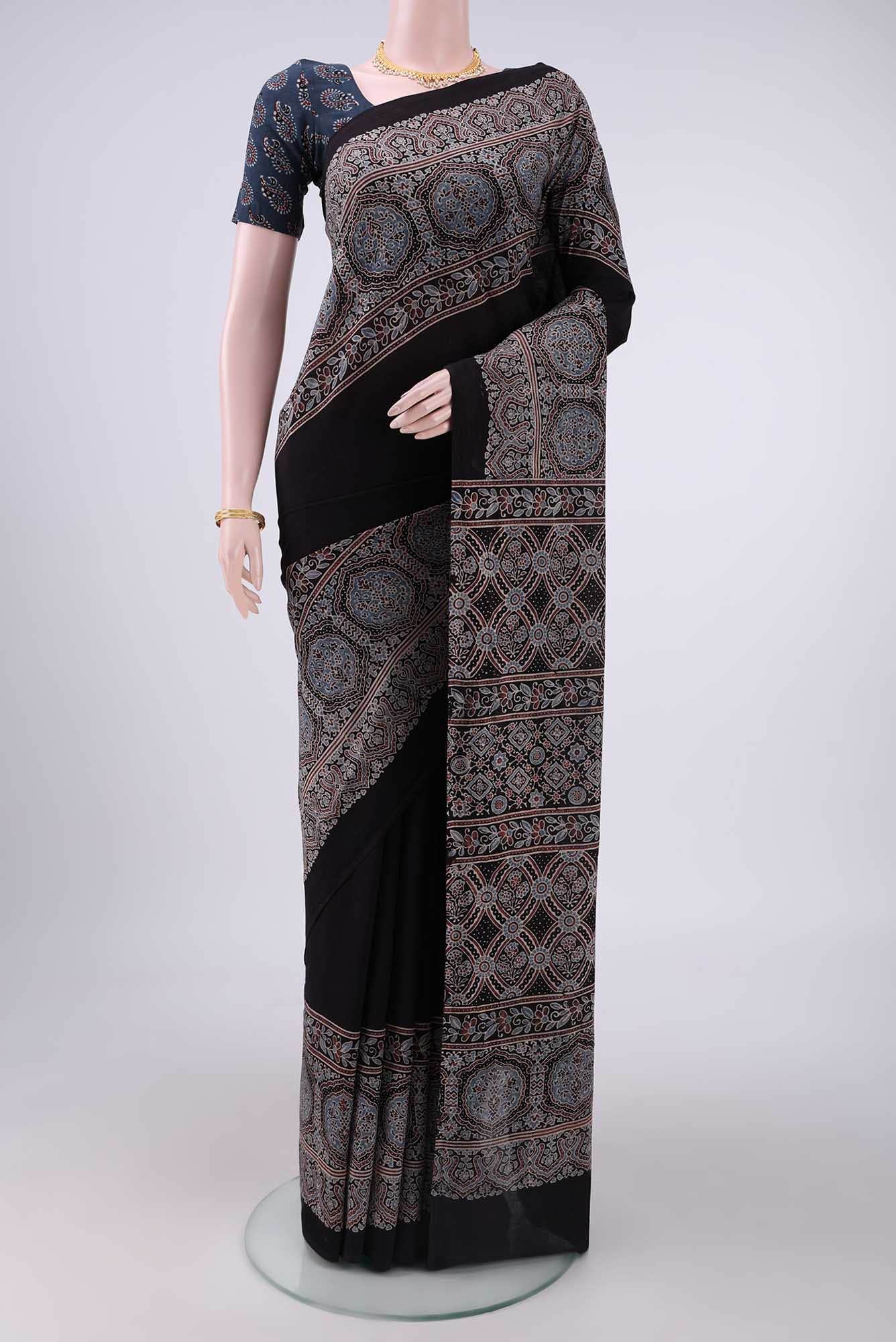 Black Cotton Saree