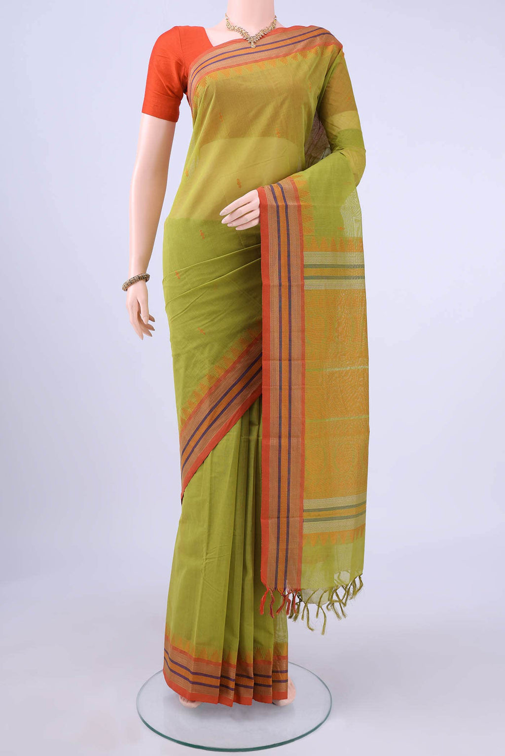 Light Green Kanchi Cotton Saree