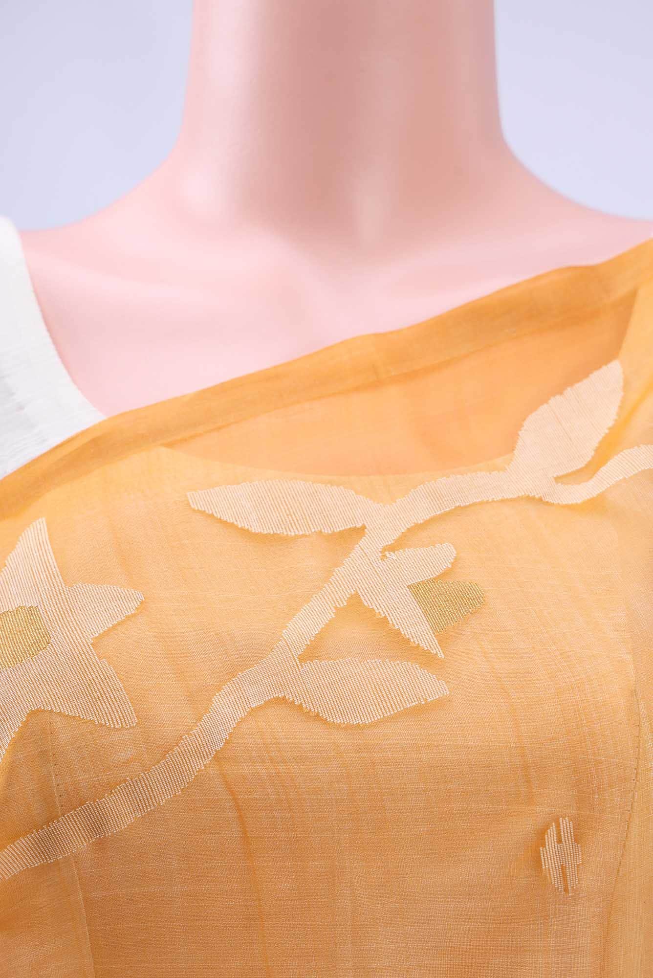 Mustard Muslin Silk Saree