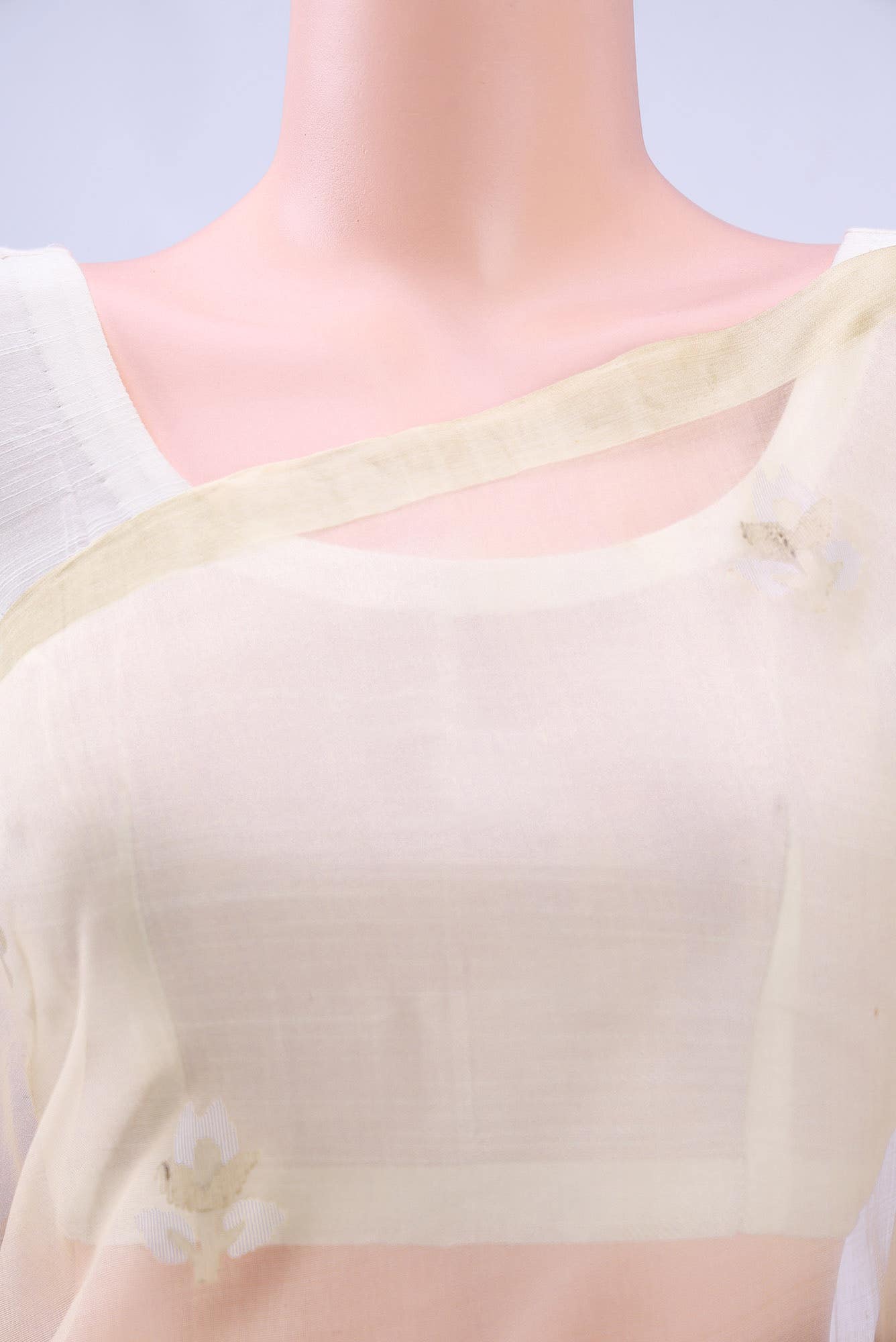 Beige Muslin Silk Saree