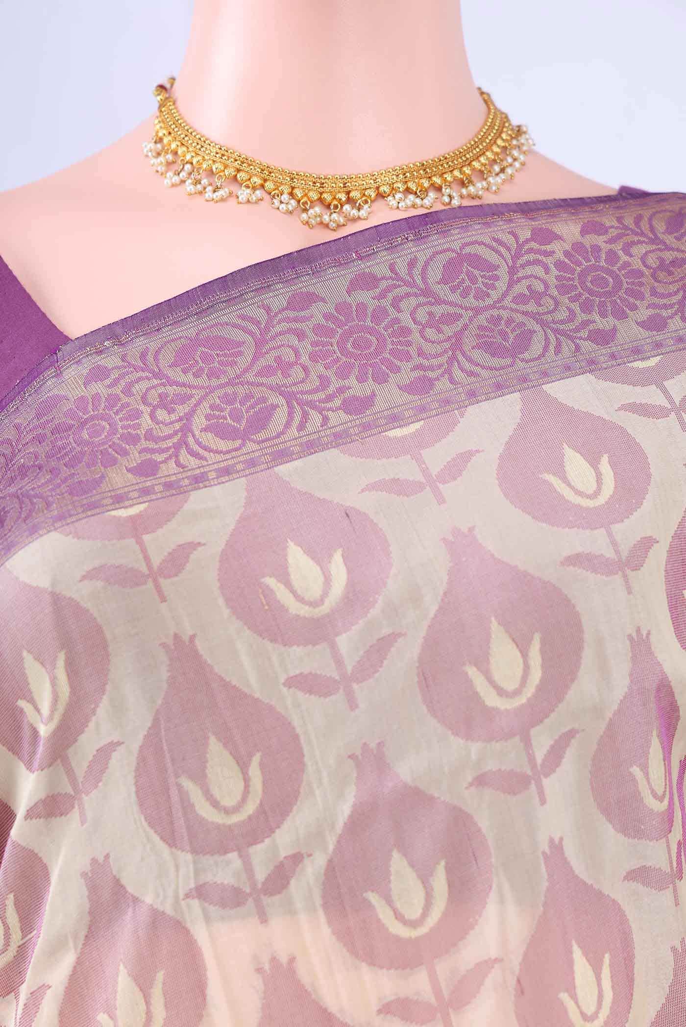 Beige Banarasi Silk Saree