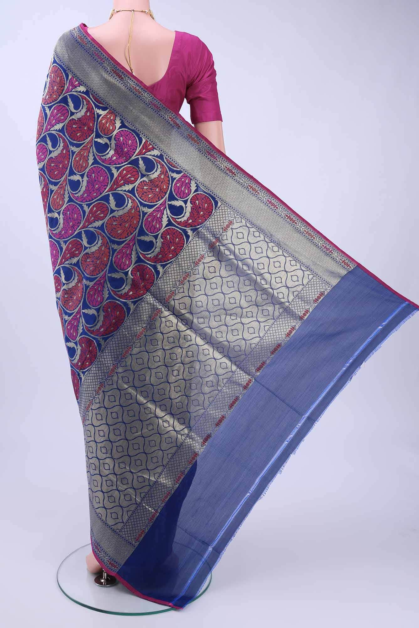 Blue Banarasi Silk Saree