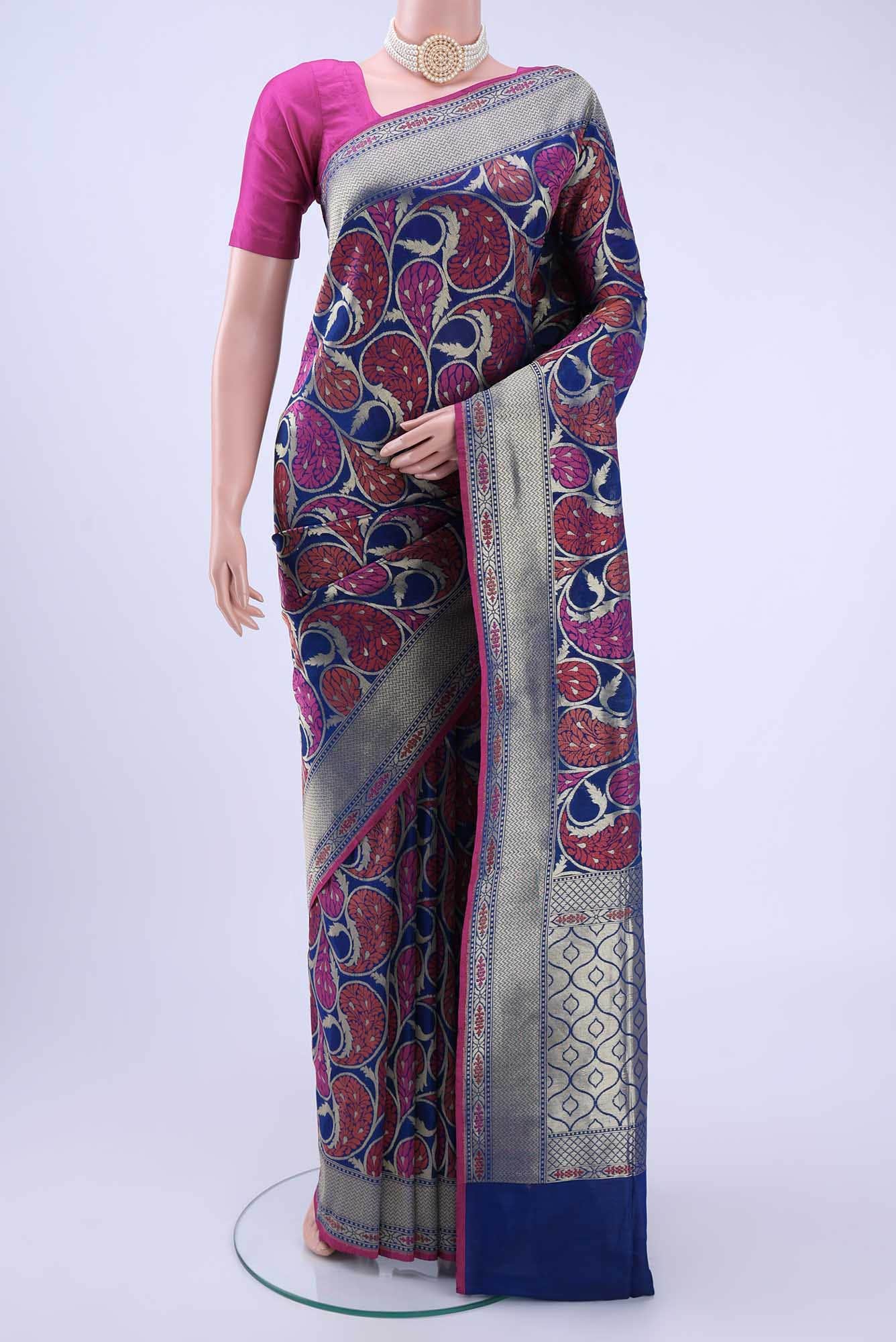 Blue Banarasi Silk Saree