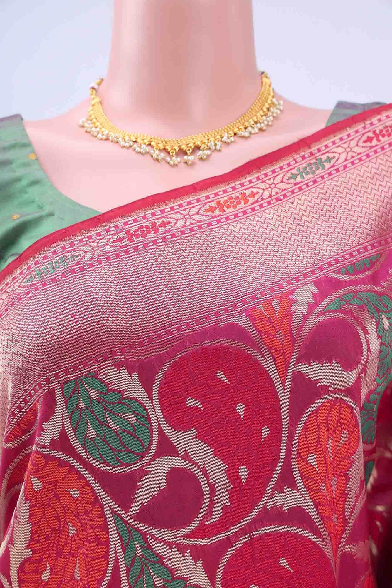 Pink Banarasi Silk Cotton Saree