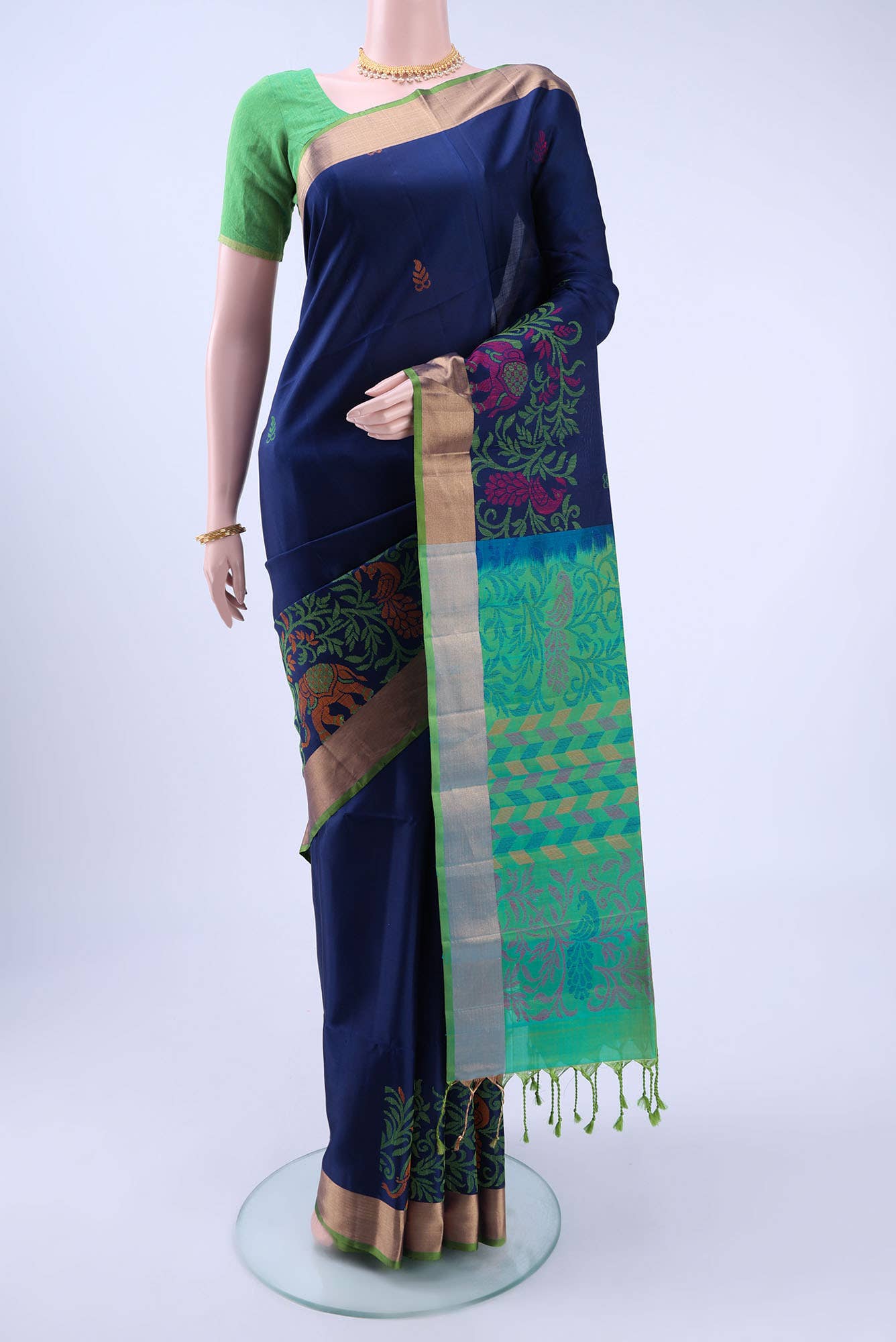 Navy Blue Soft Silk Saree