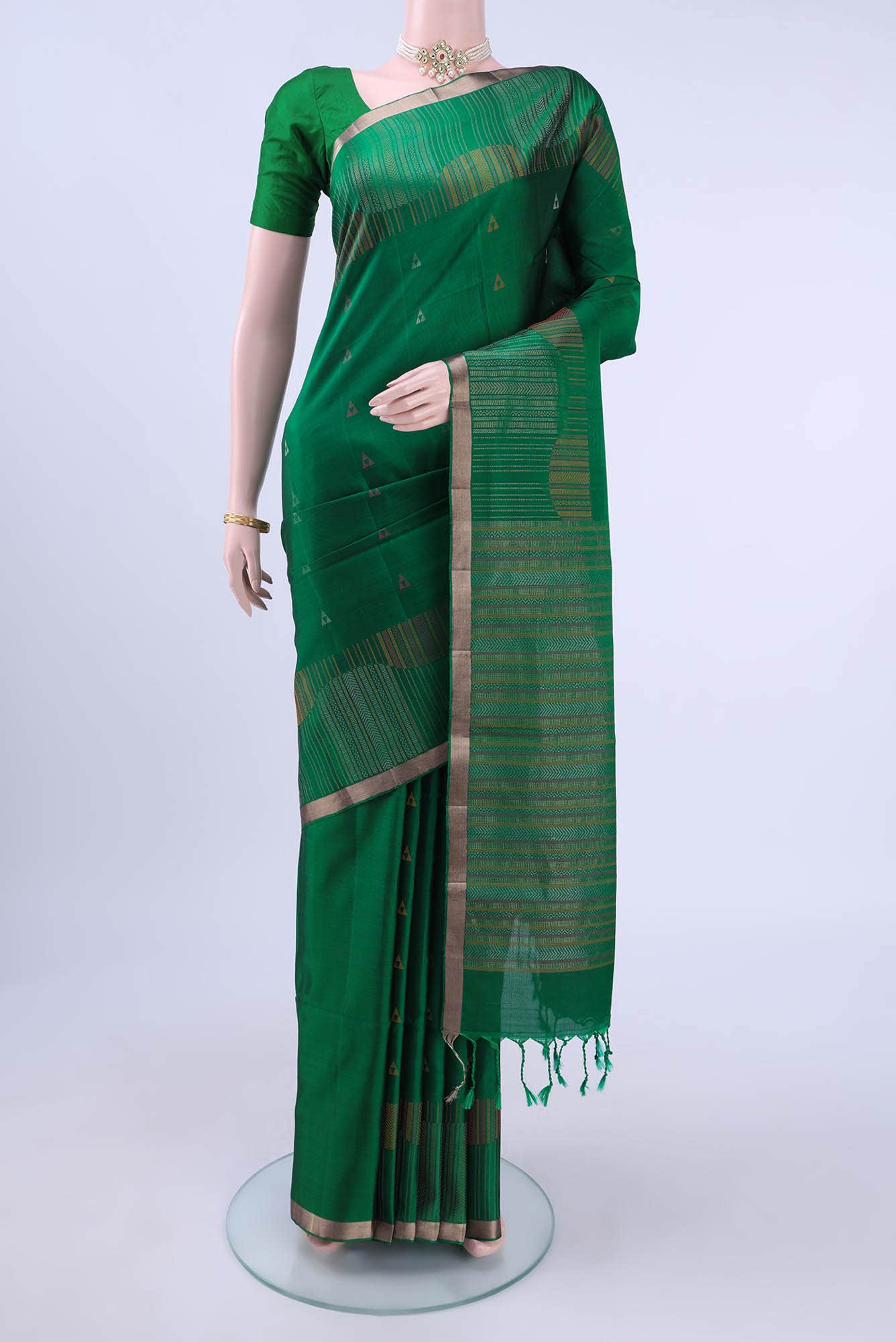 Bottle Green Soft Silk Saree