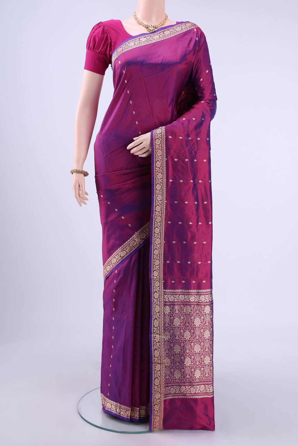 no Dual Tone Banarasi Katan Silk Saree