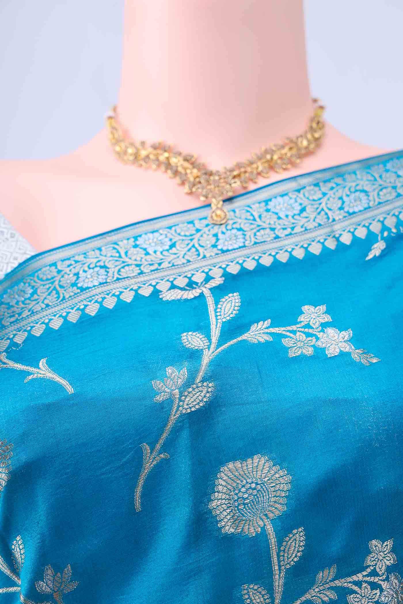 Blue Banarasi Silk Saree