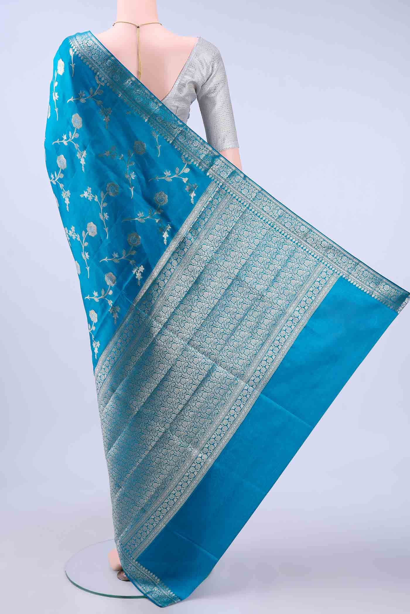 Blue Banarasi Silk Saree
