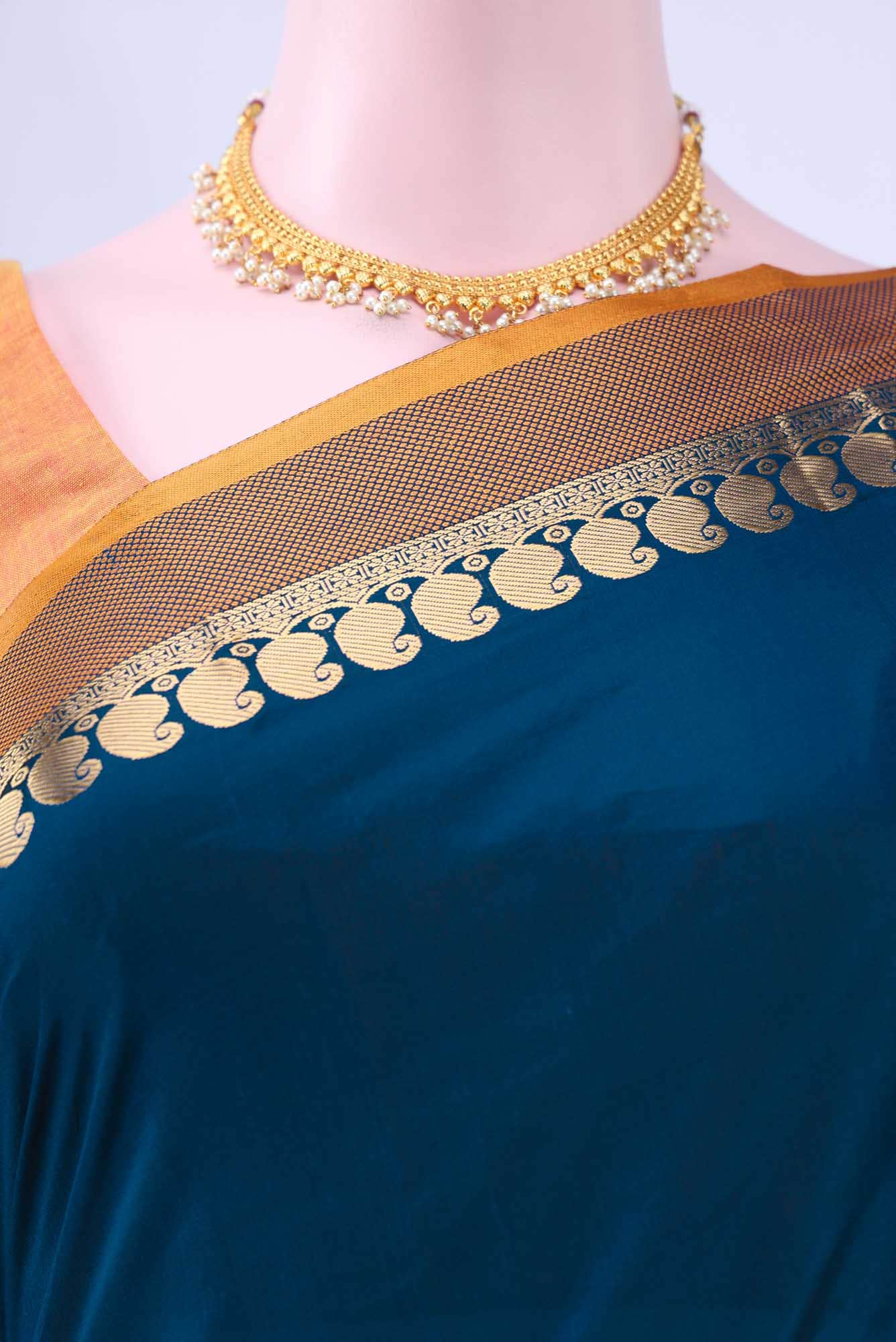 Blue Blended Bangalore Silk Saree