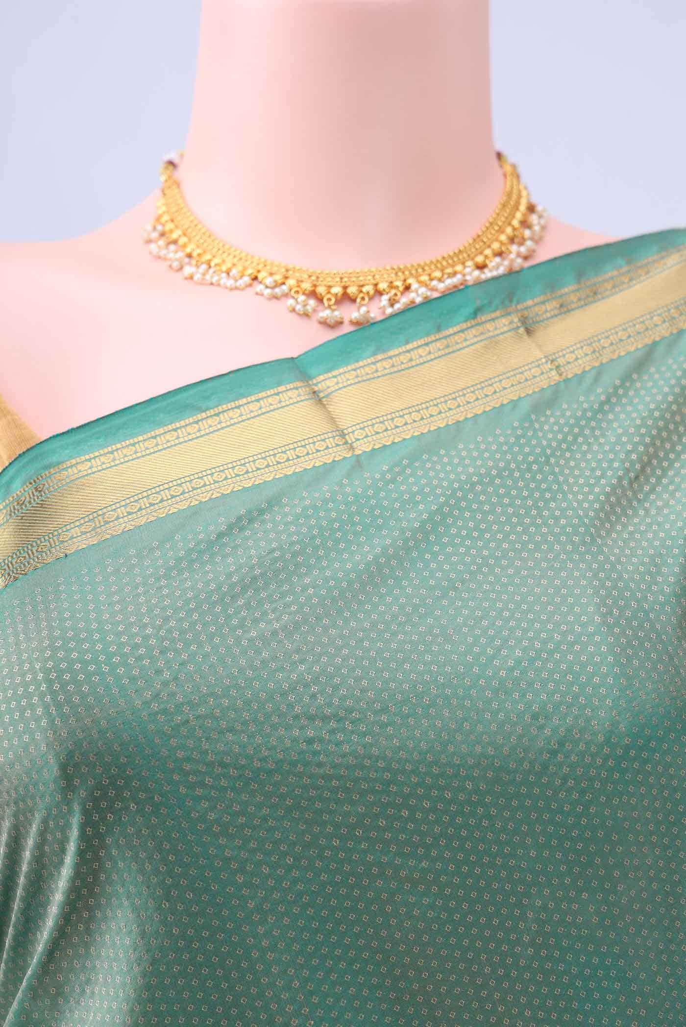 Light Green Blended Bangalore Silk Saree