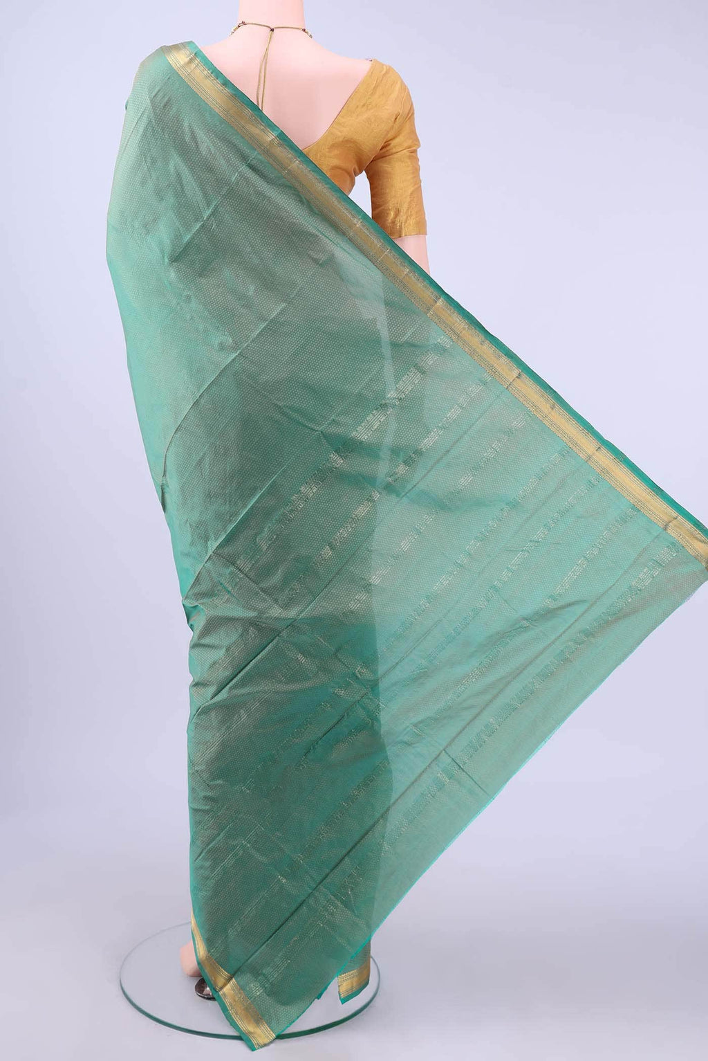 Light Green Blended Bangalore Silk Saree