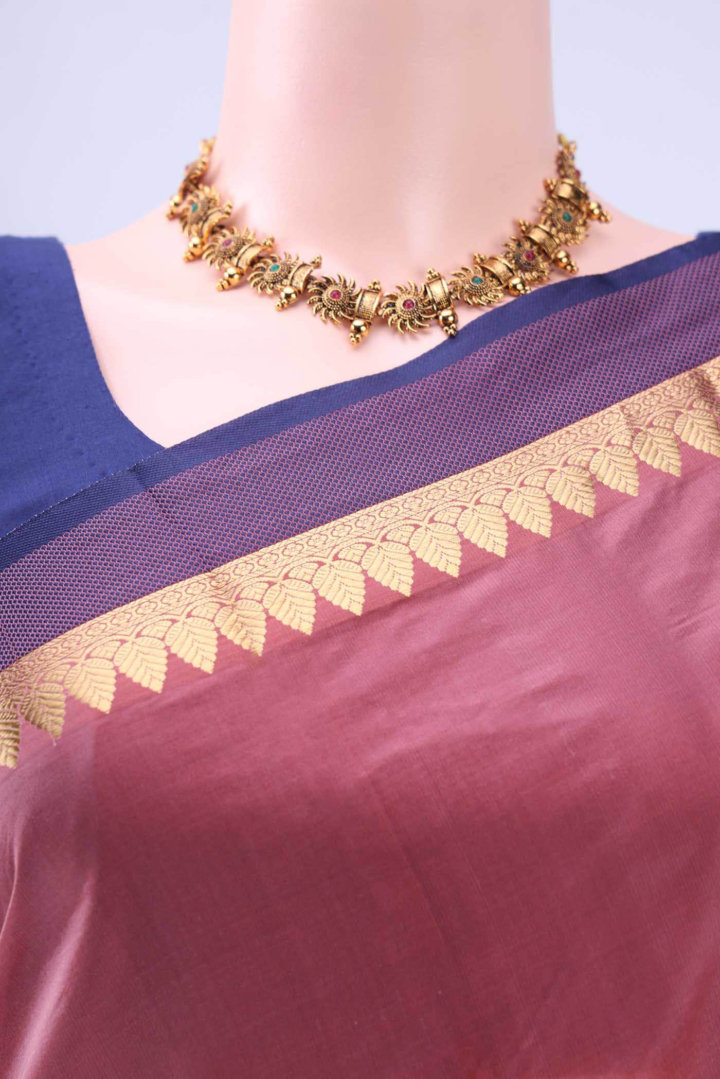 Light Magenta Blended Bangalore Silk Saree