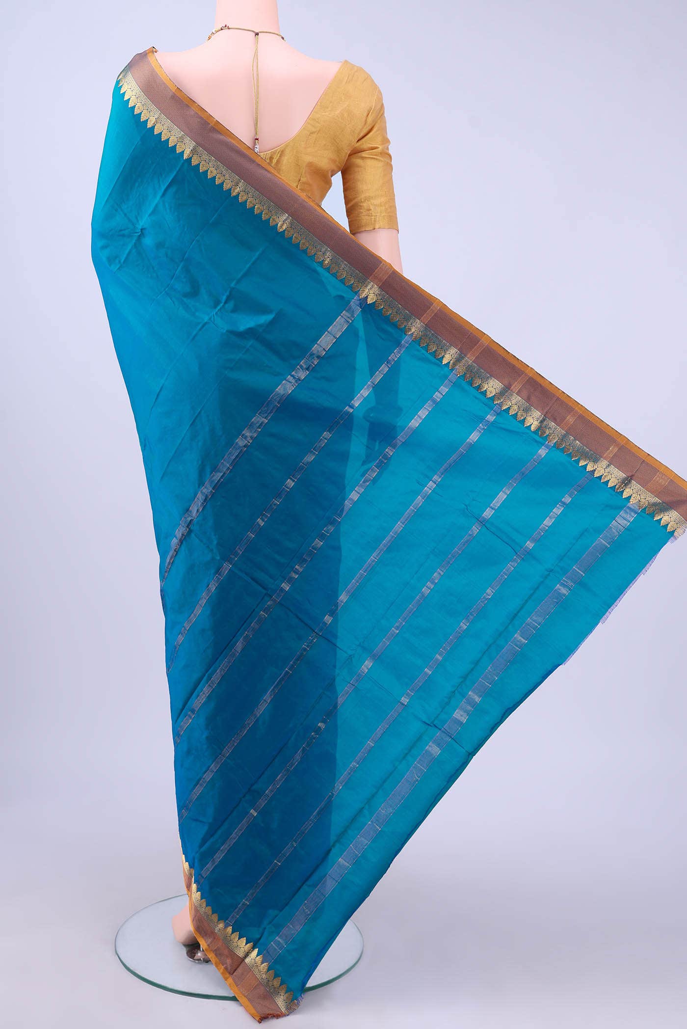 Blue Blended Bangalore Silk Saree