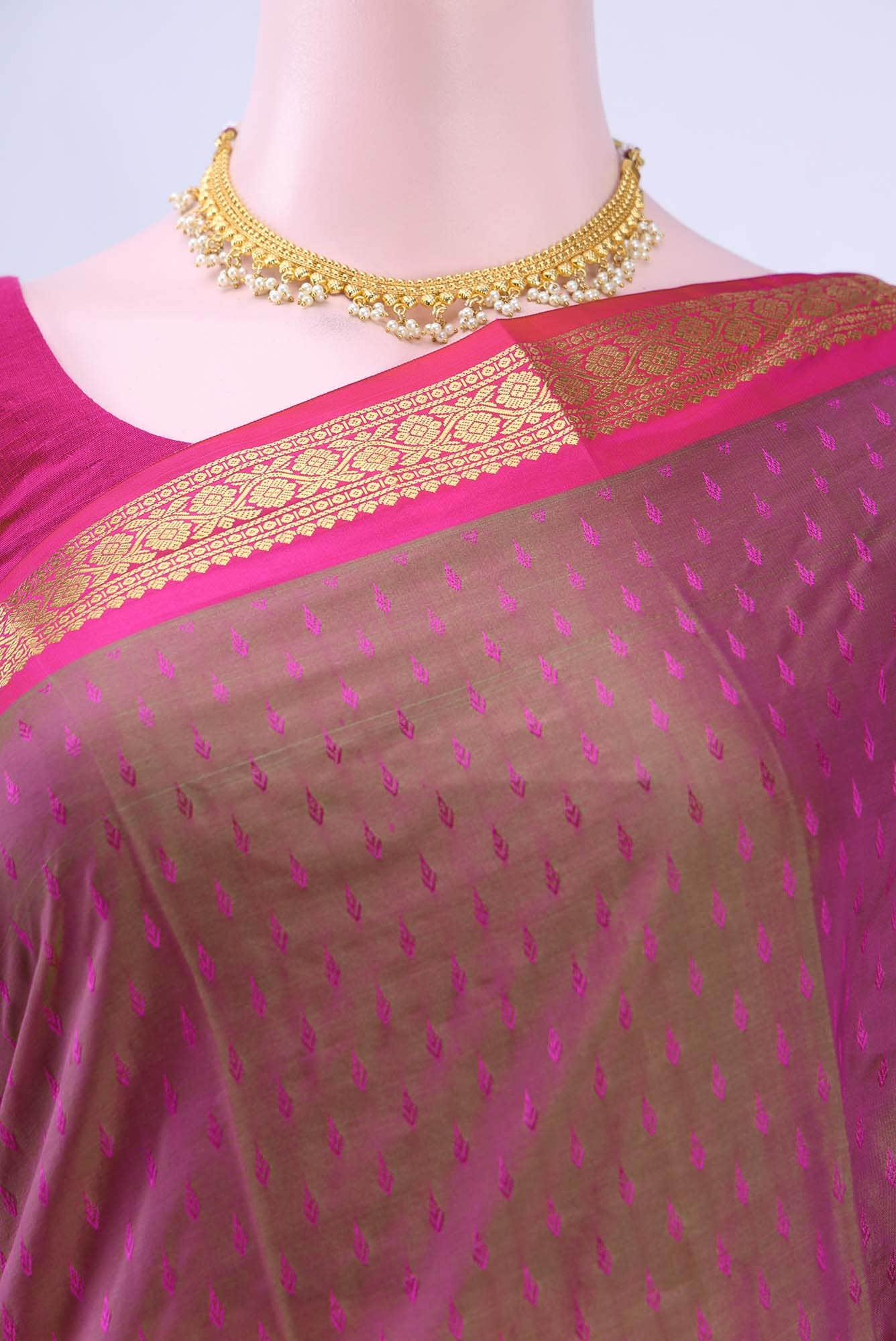 Cinnamon Blended Bangalore Silk Saree