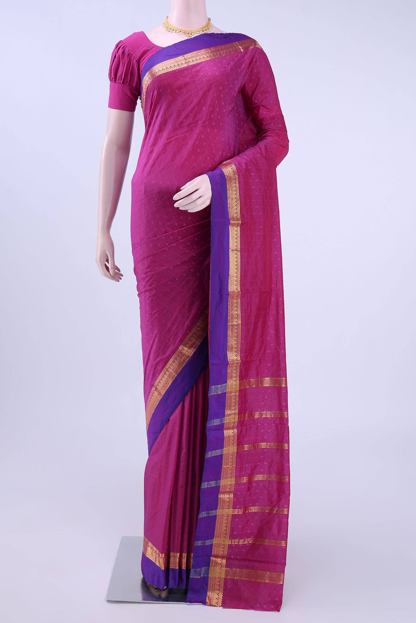 Dark Beige Bangalore Silk Saree