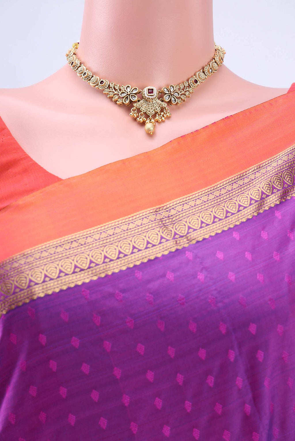 Purple Blended Bangalore Silk Saree