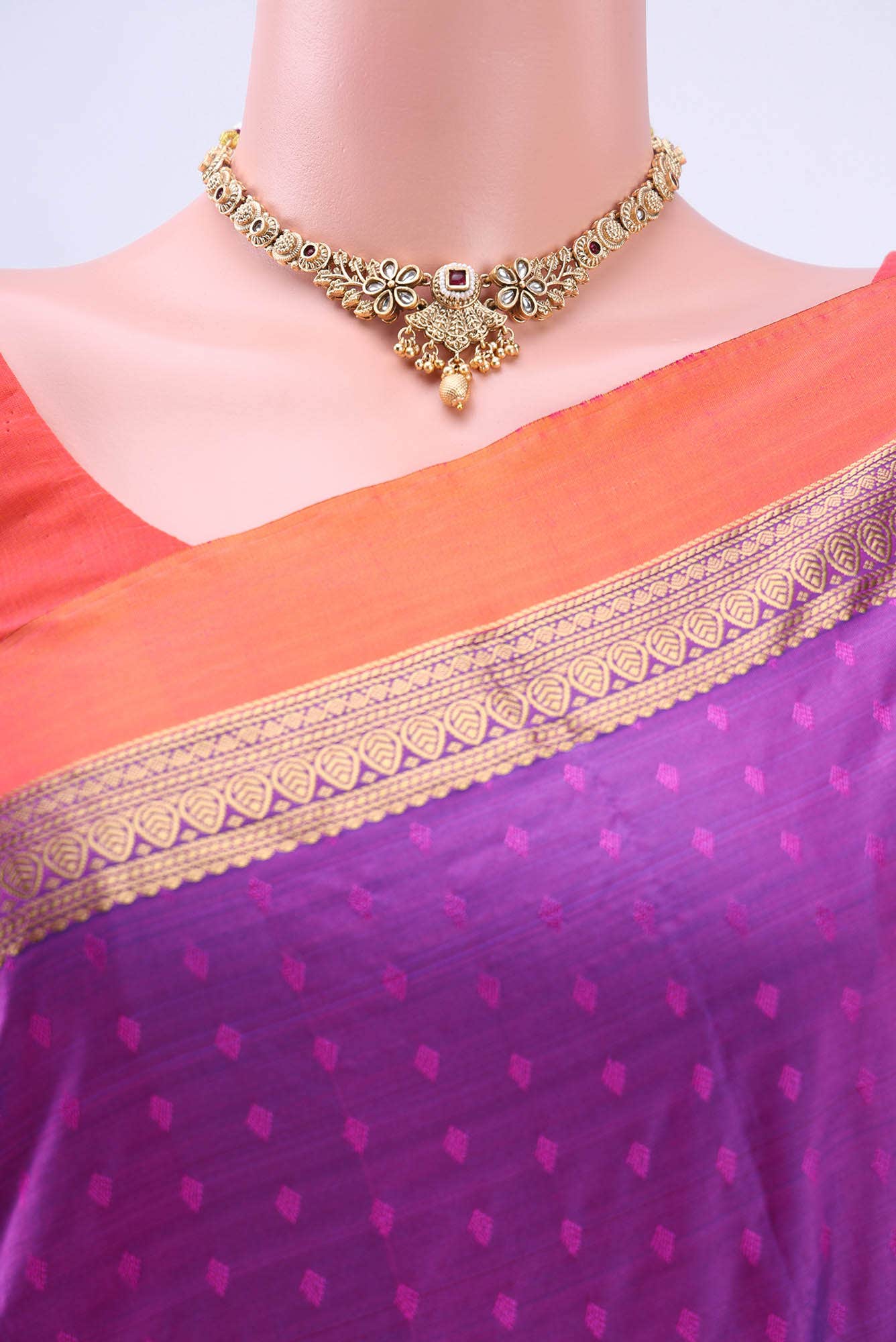 Purple Blended Bangalore Silk Saree