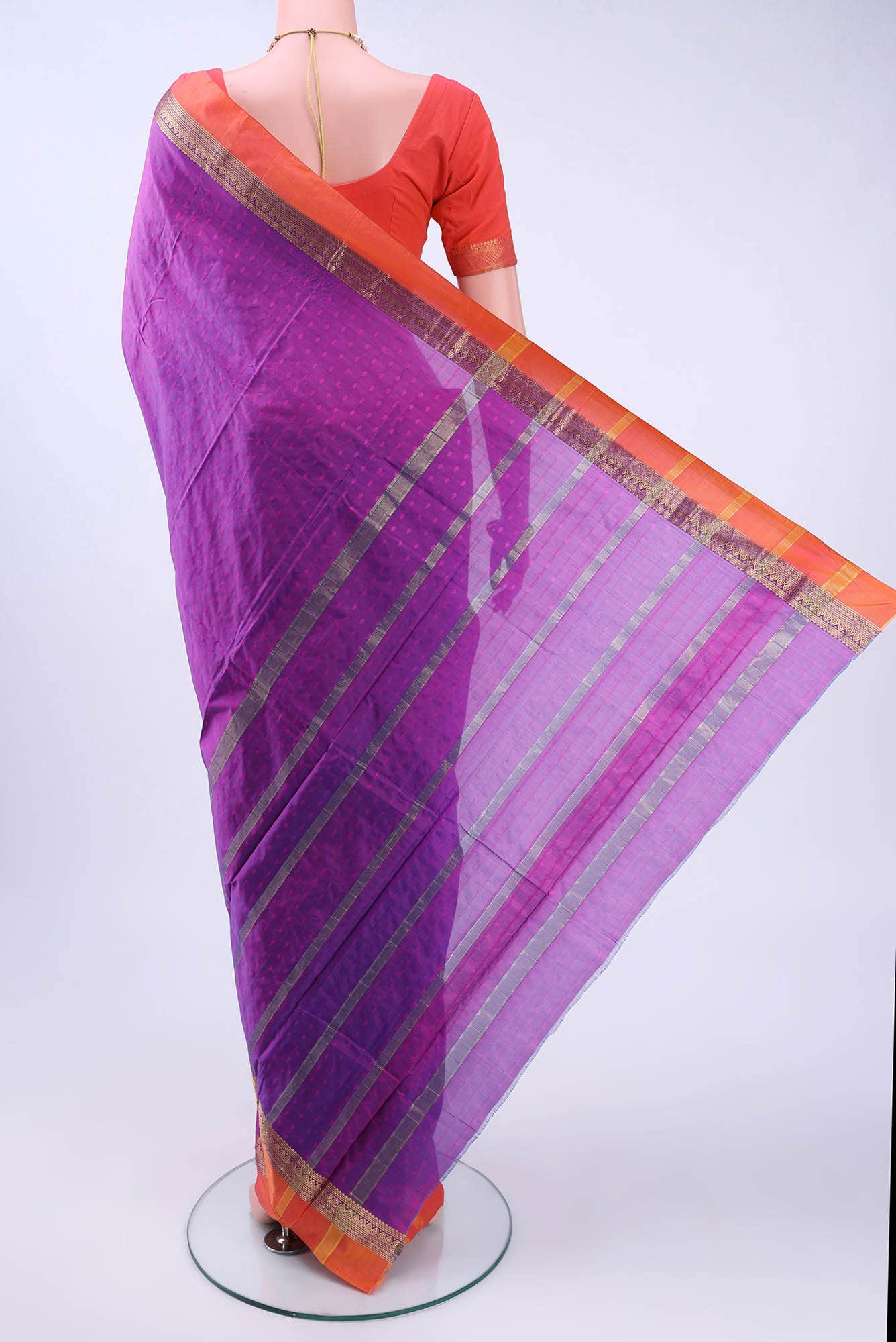 Purple Blended Bangalore Silk Saree