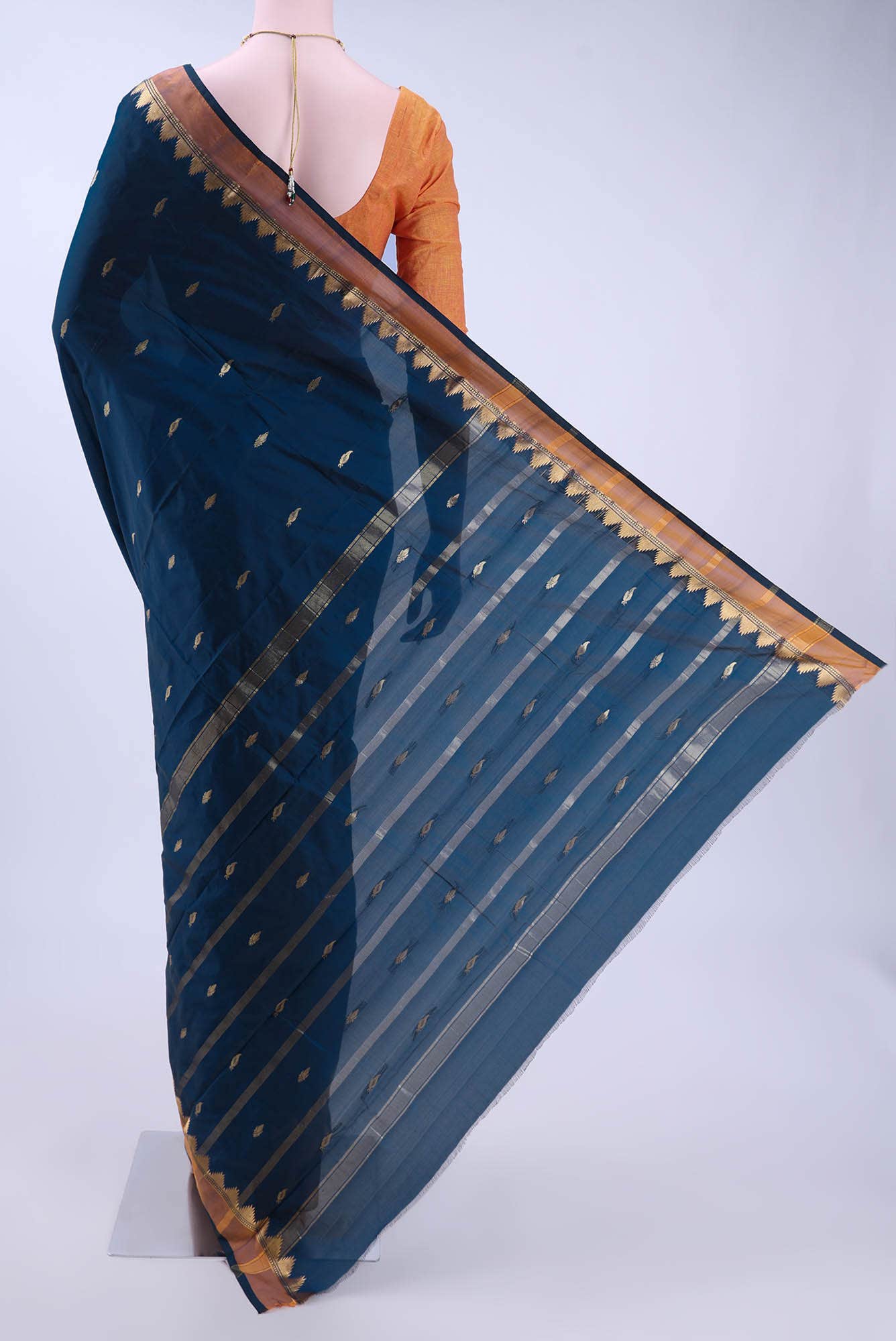 Blue Blended Bangalore Silk Saree