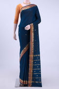 Blue Blended Bangalore Silk Saree