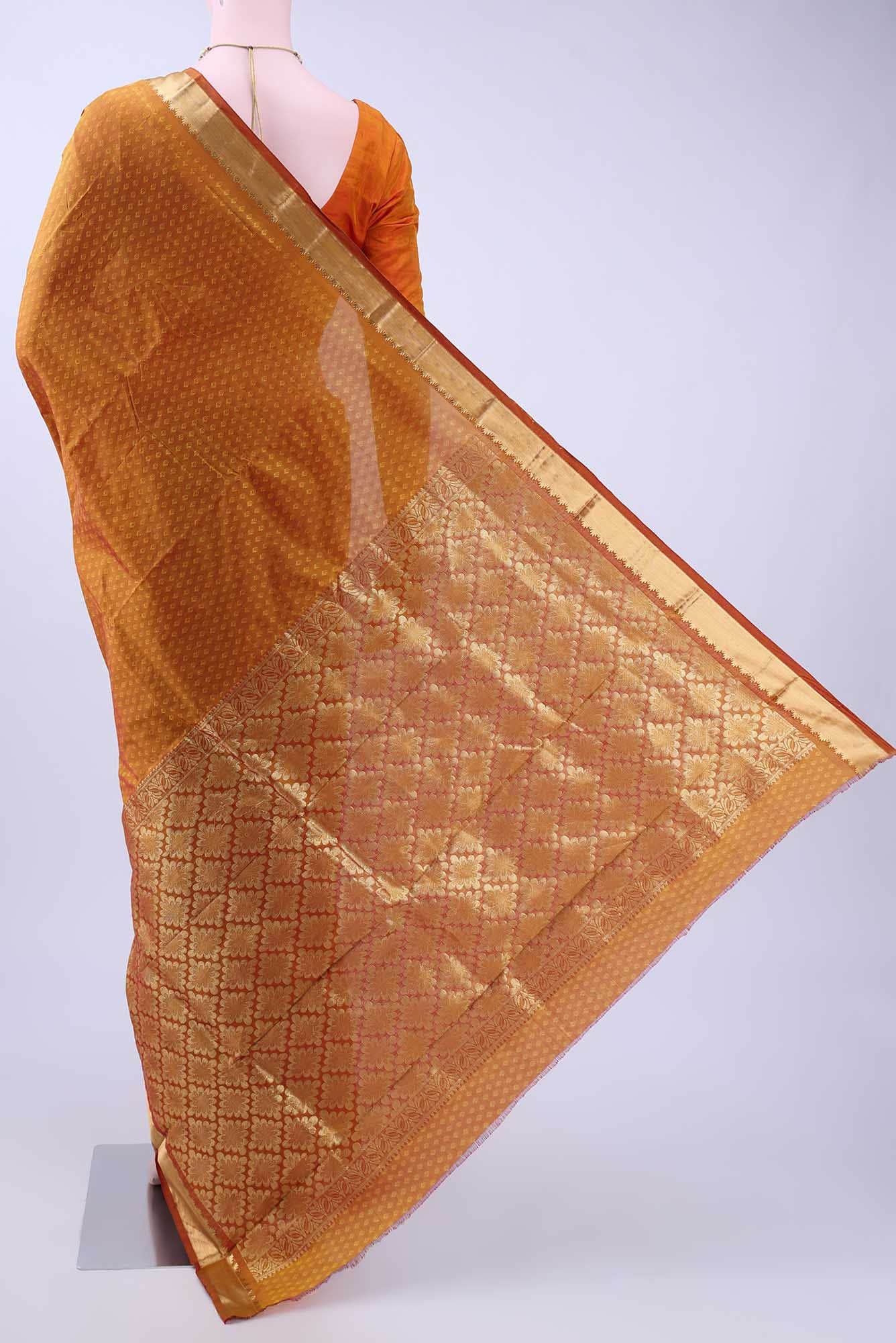 Mustard Blended Bangalore Silk Saree