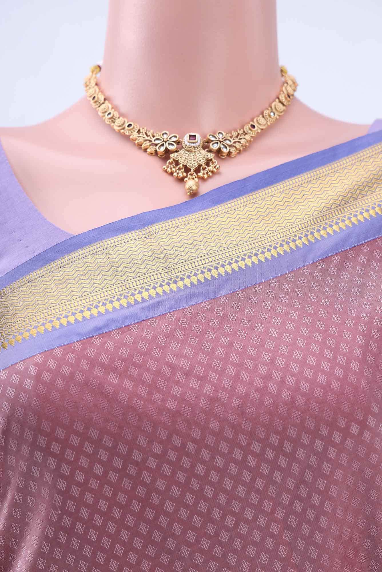 Rose pink Blended Bangalore Silk Saree