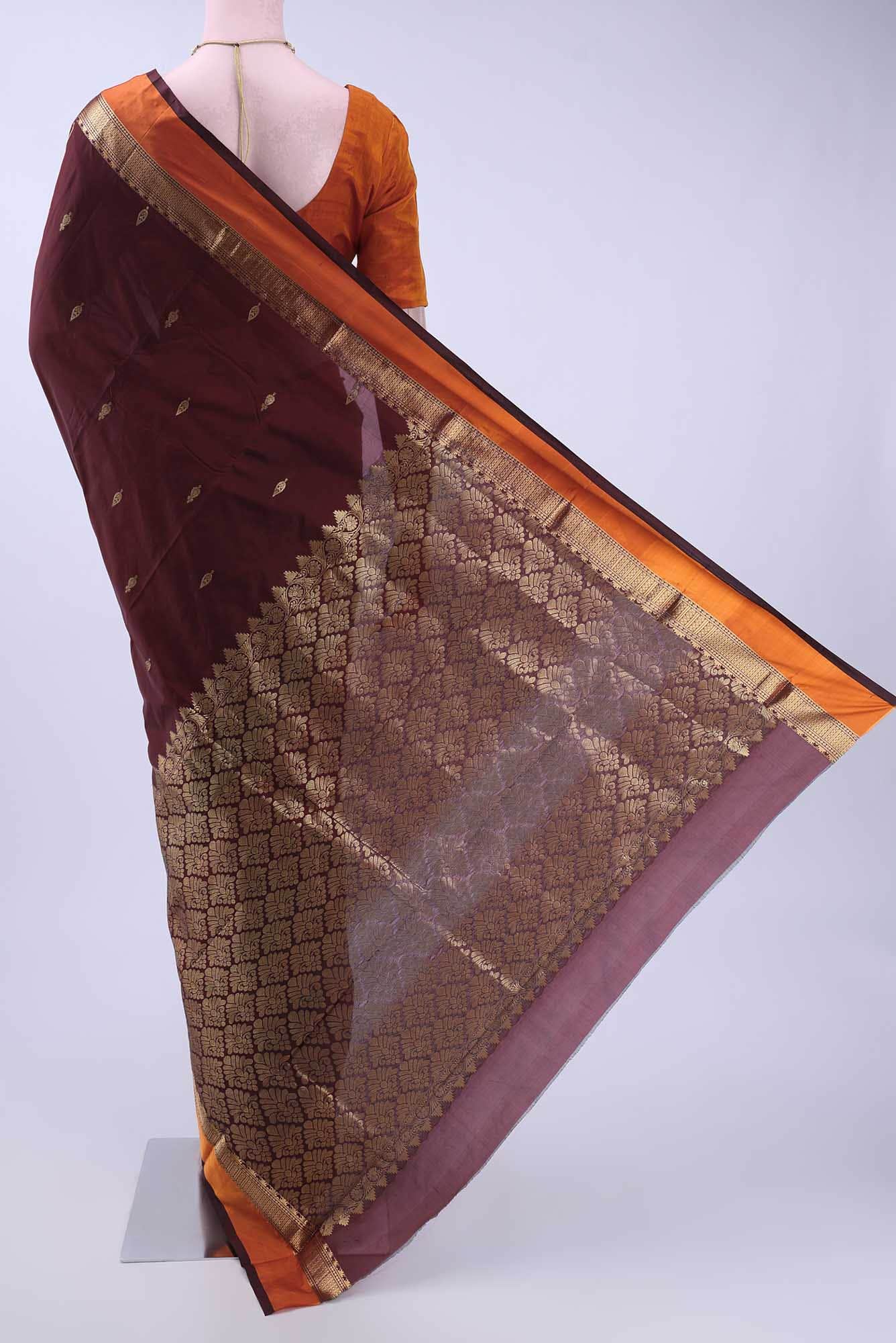 Maroon Blended Bangalore Silk Saree