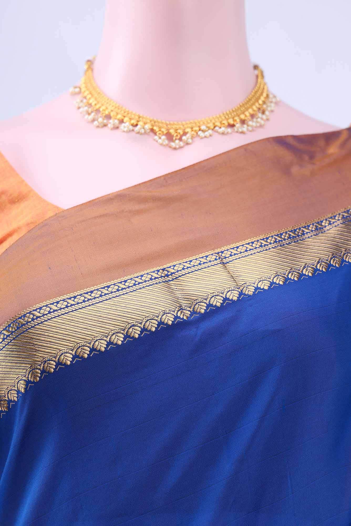 Royal Blue Blended Bangalore Silk Saree