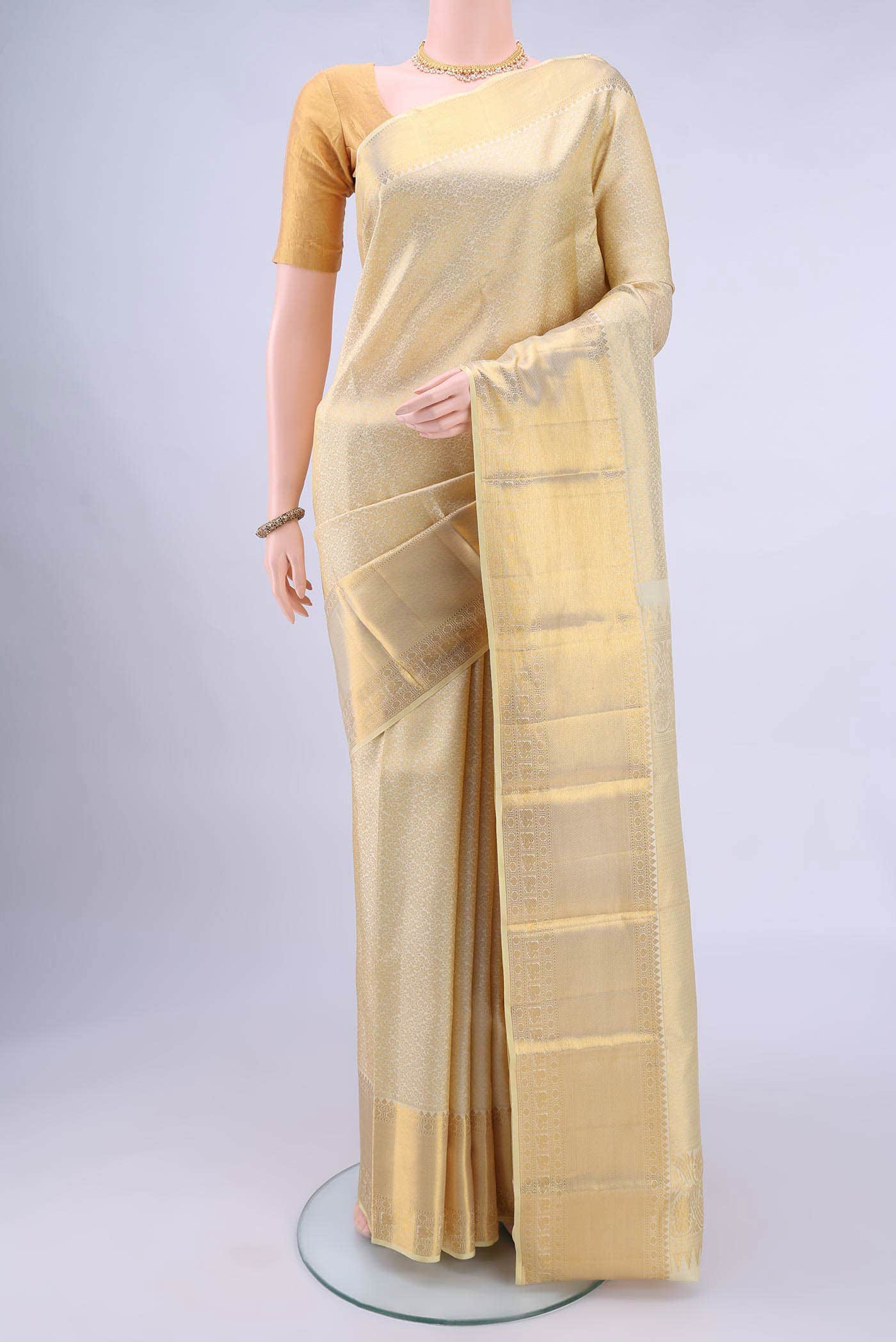 Off White Kanchipuram Saree