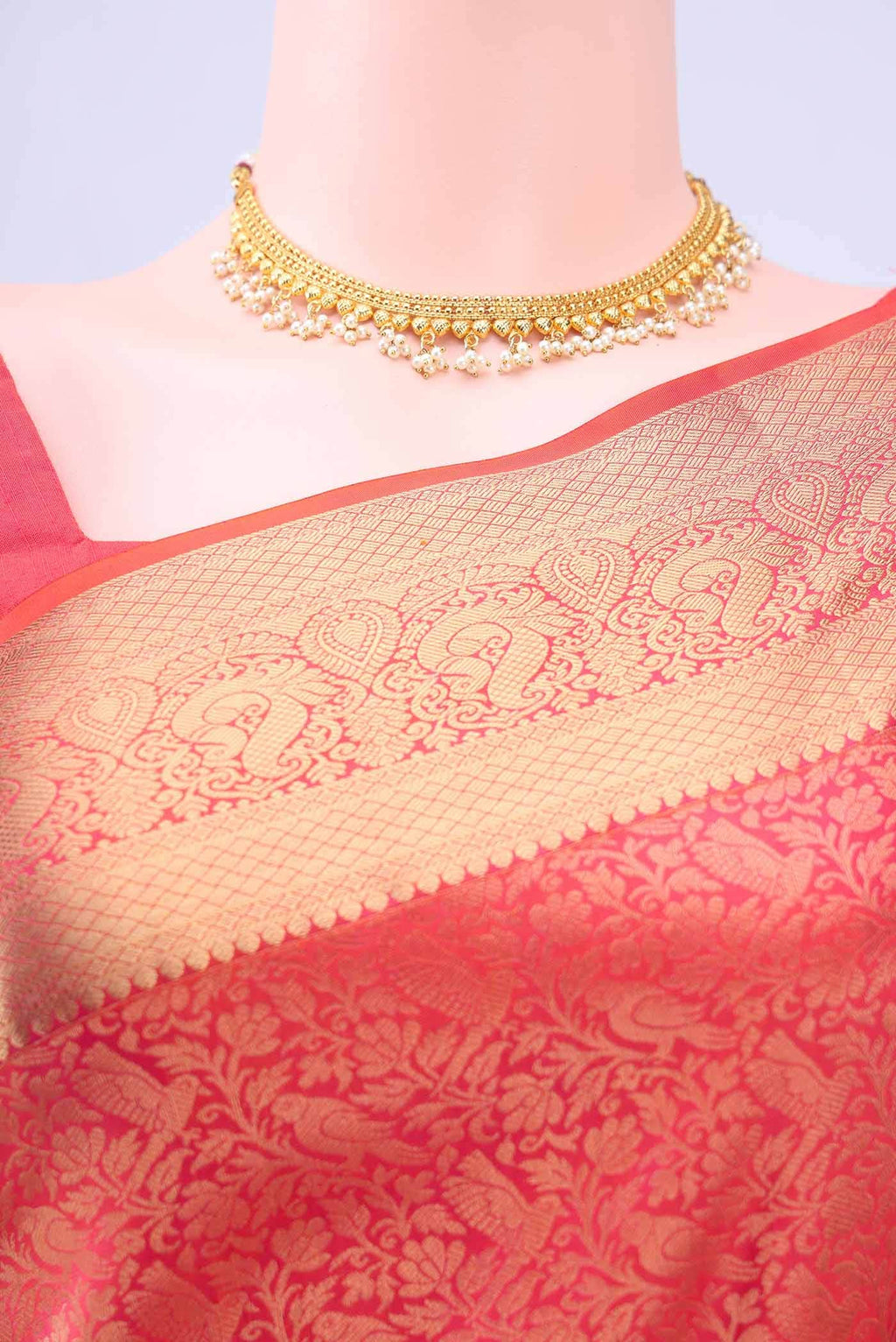 Brick Orange Soft Silk Saree