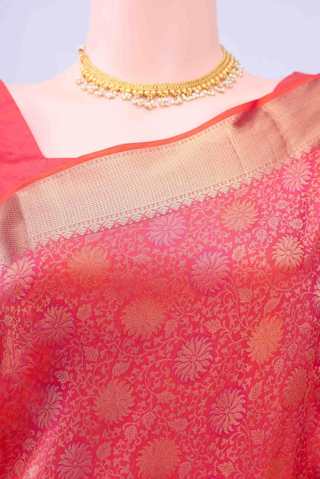 Brick Orange Soft Silk Saree