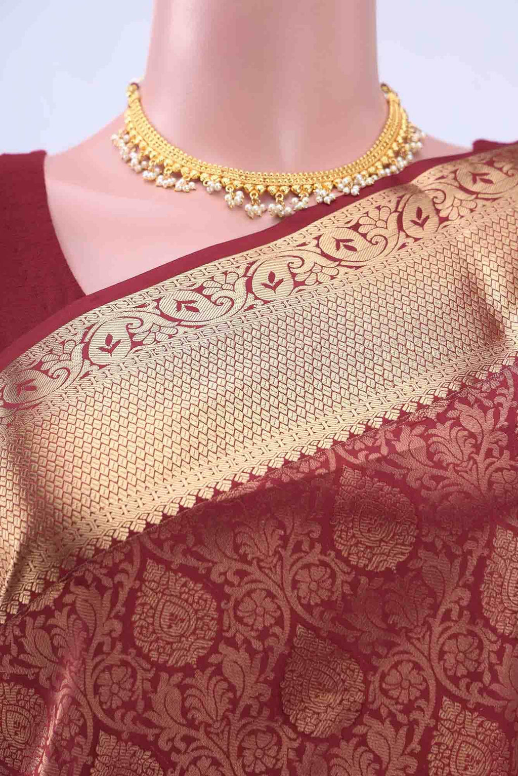 Maroon Soft Silk Saree