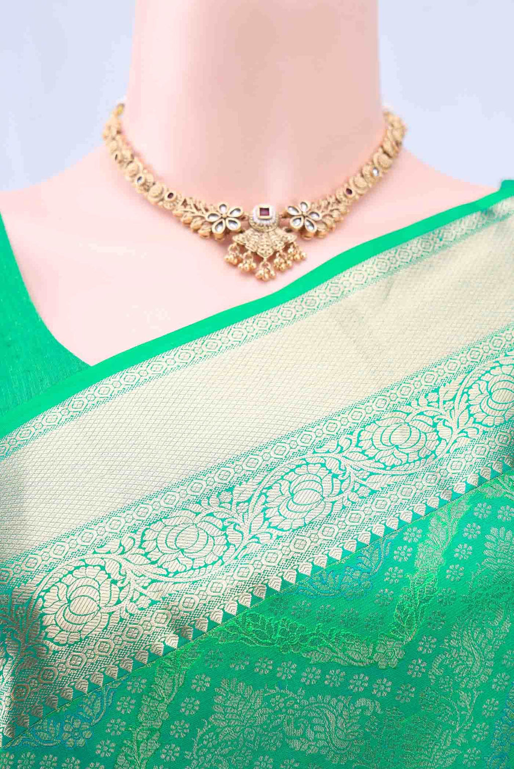 Green Blended Soft Silk Saree