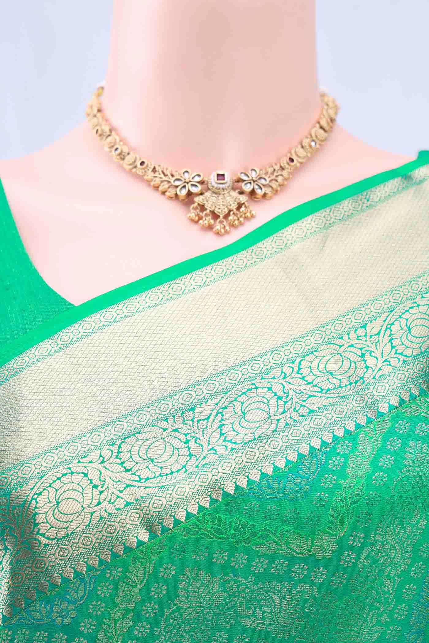 Green Blended Soft Silk Saree