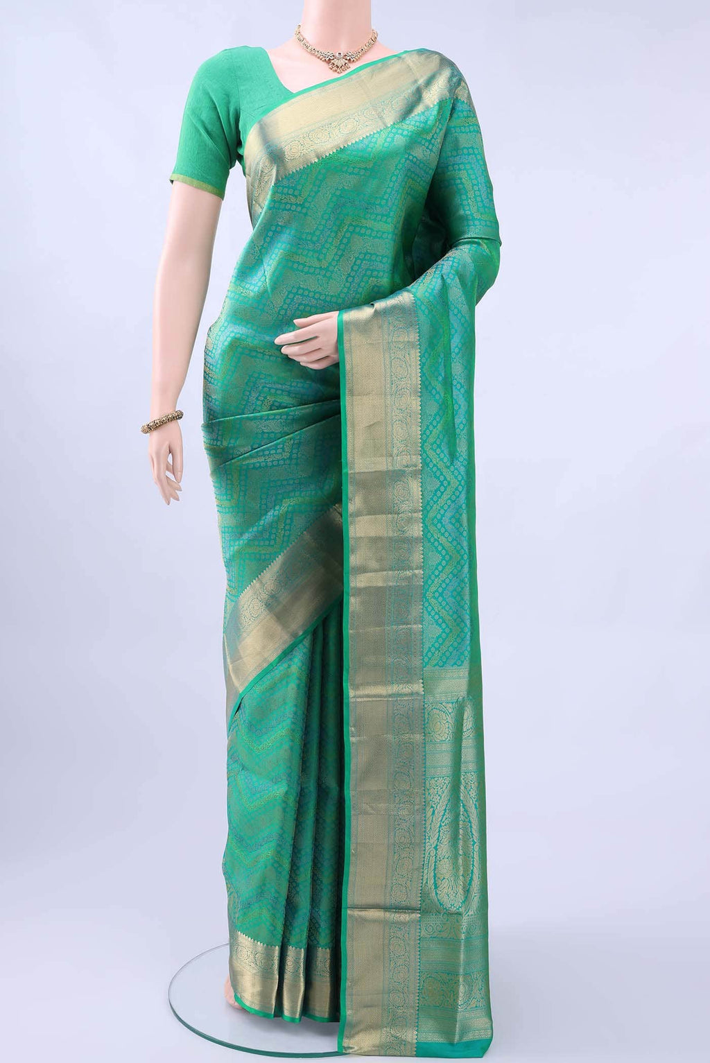 Green Blended Soft Silk Saree