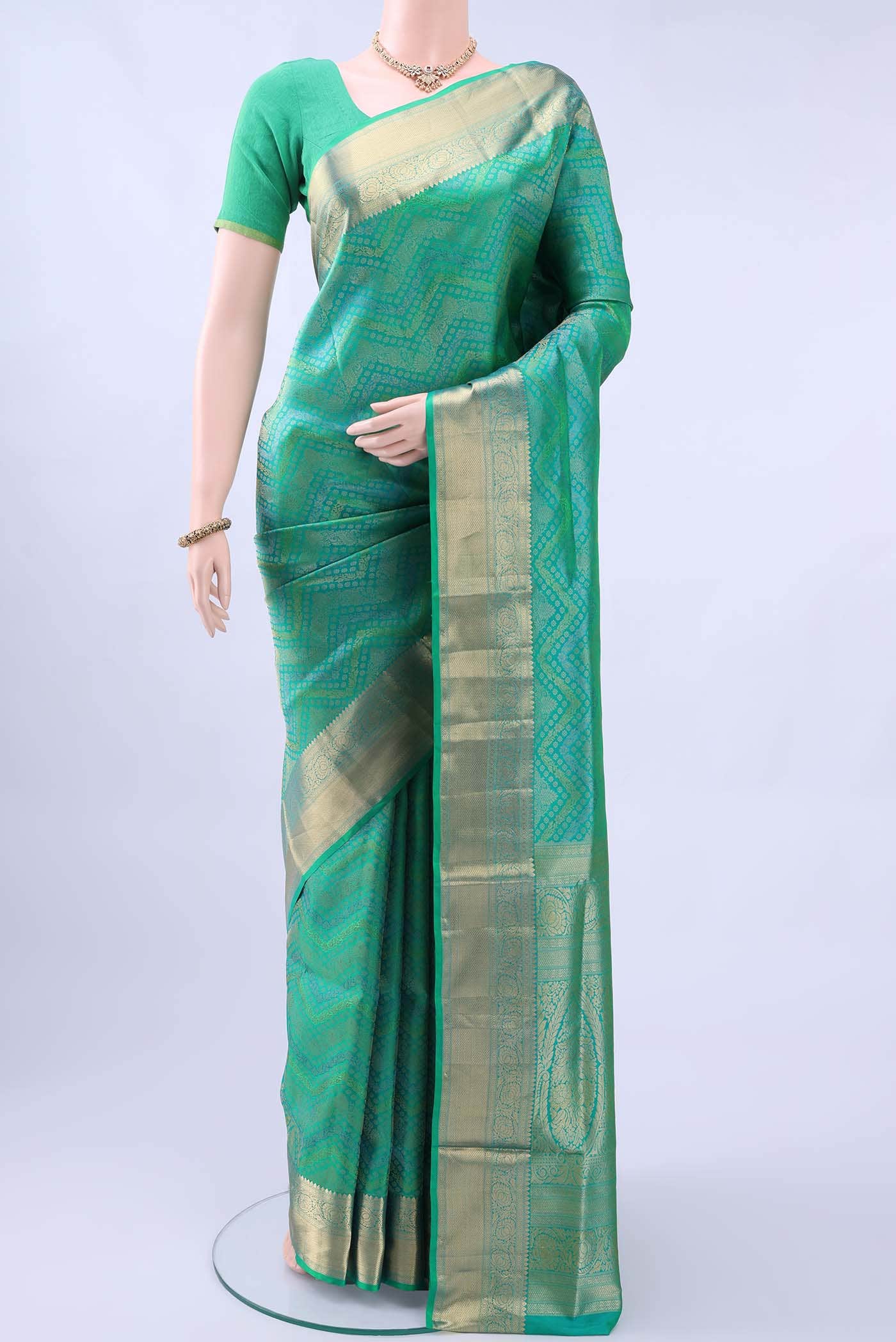 Green Blended Soft Silk Saree