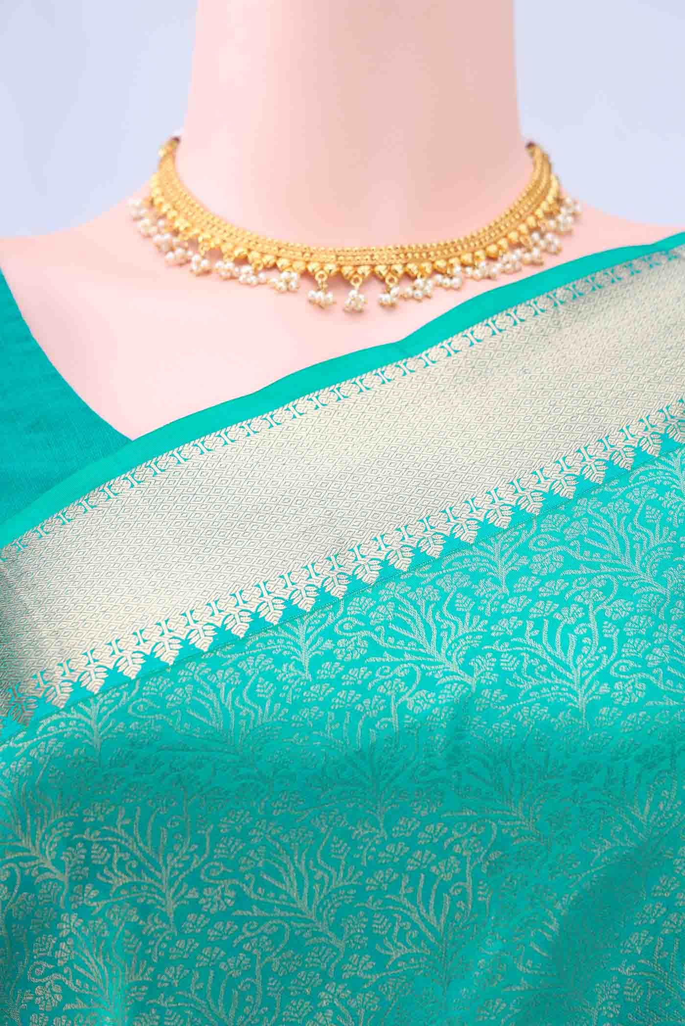 Turquoise Soft Silk Saree