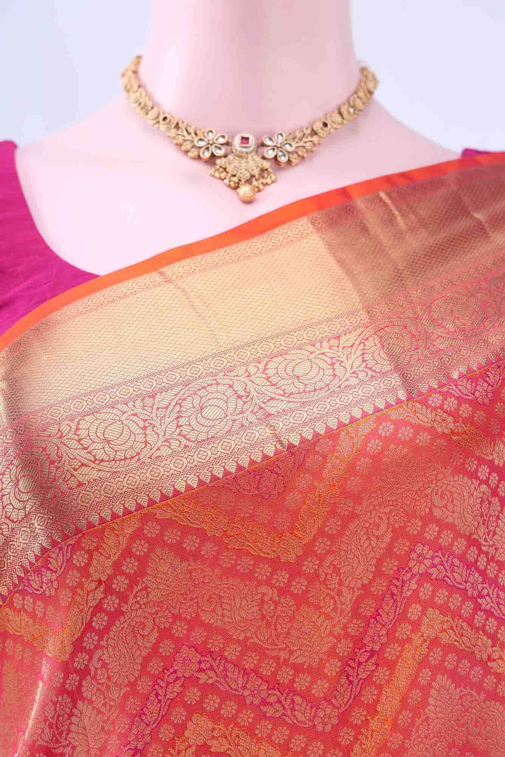Brick Orange Soft Silk Saree