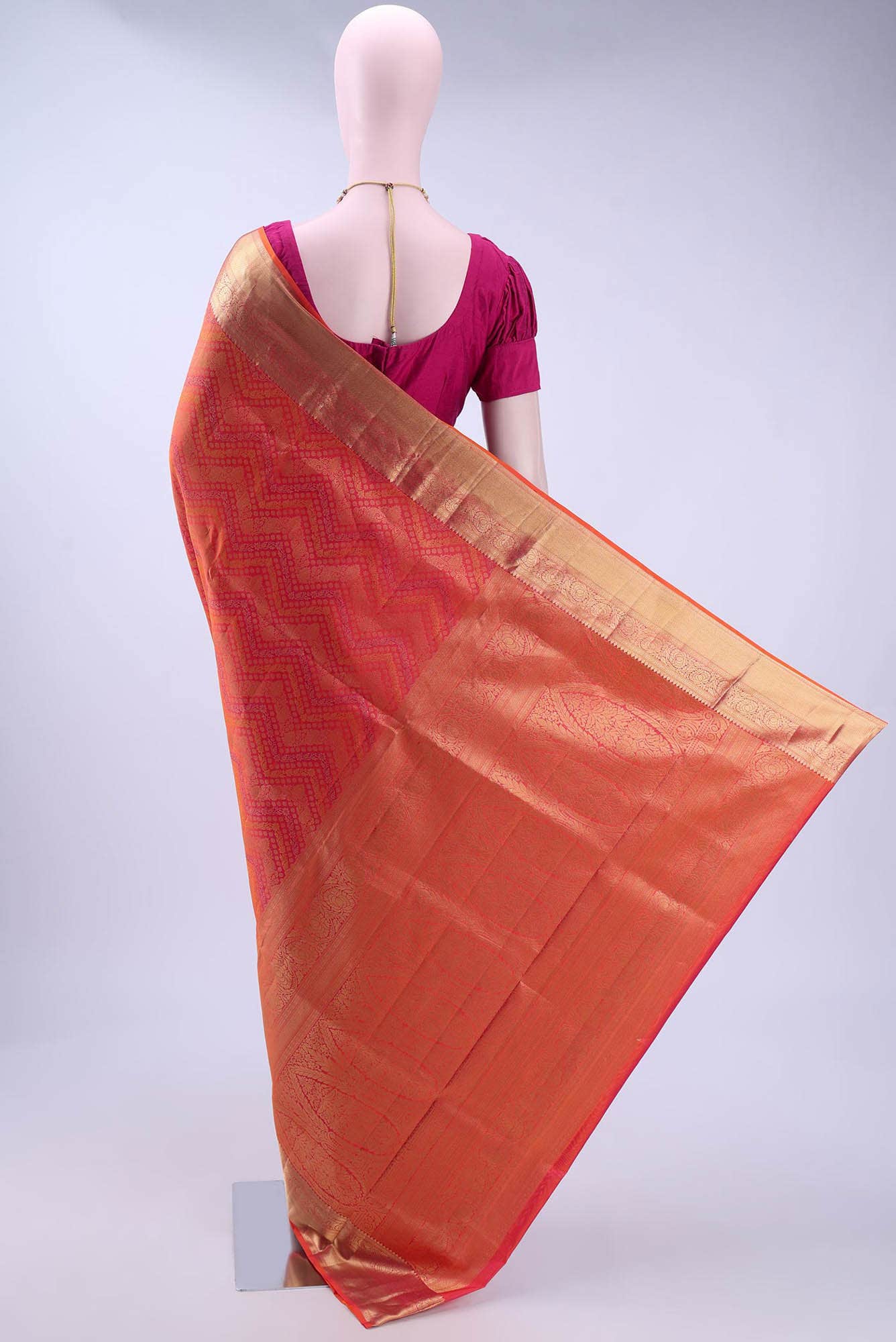 Brick Orange Soft Silk Saree