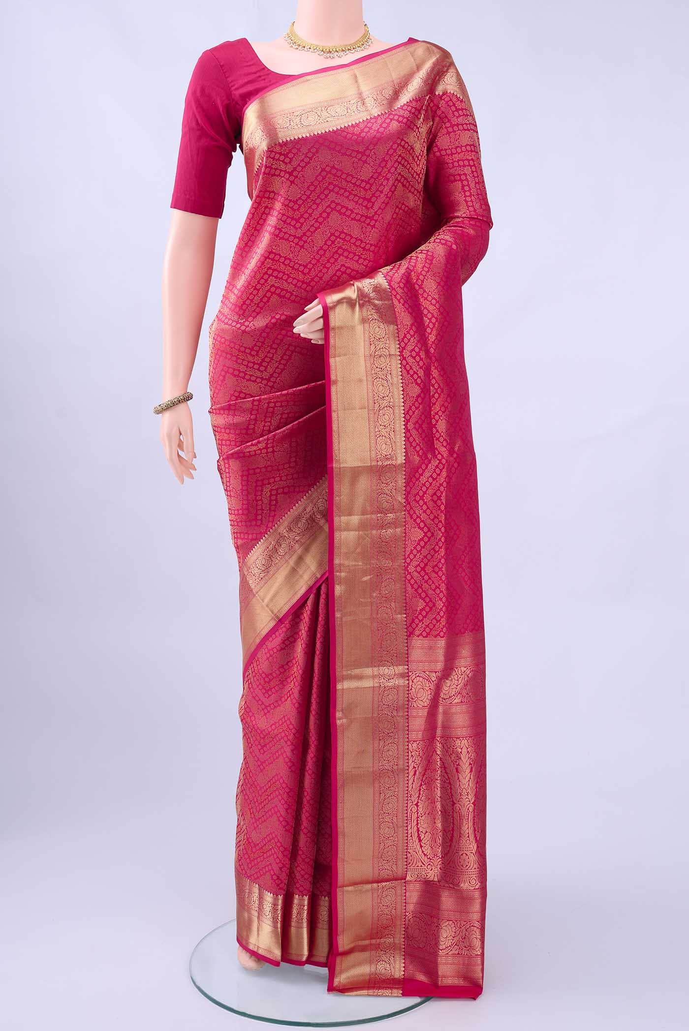 Dark Pink Soft Silk Saree