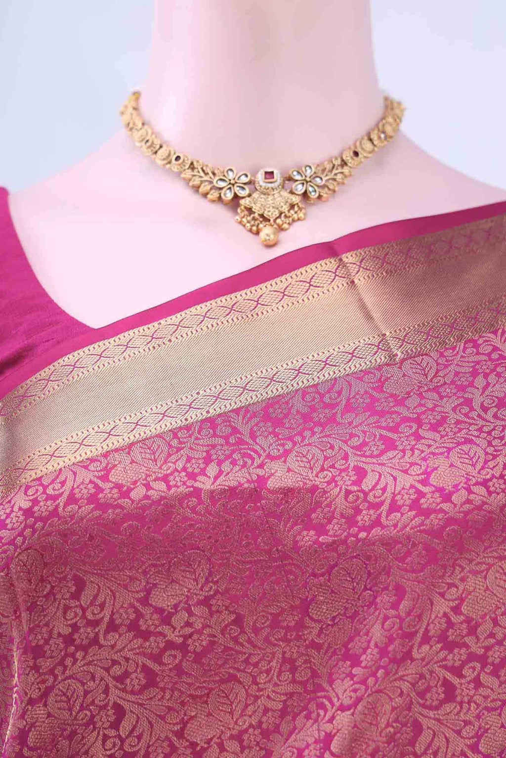 Rani Pink Soft Silk Saree