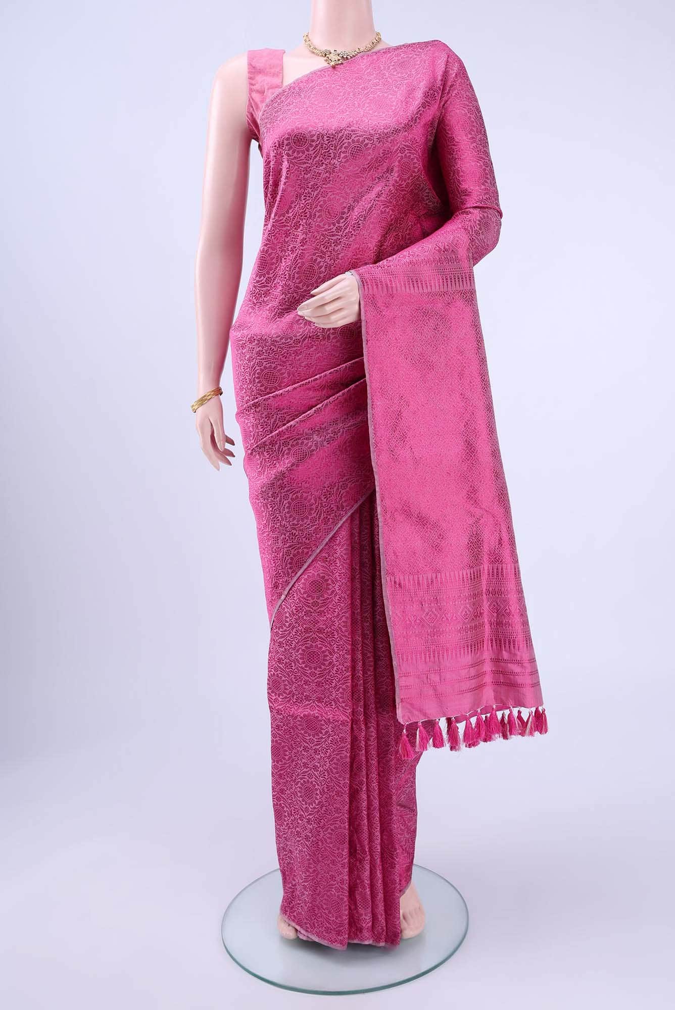 Rani Pink Assam Silk Saree