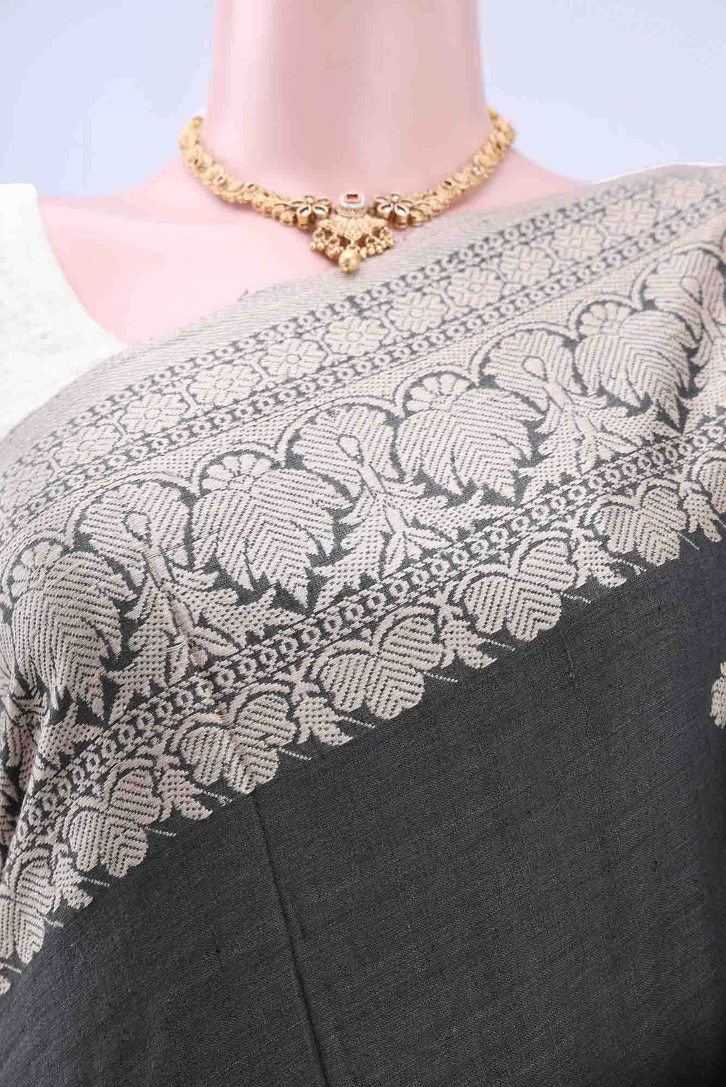 Davys Grey Assam Cotton Saree